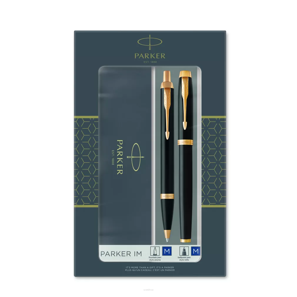 Parker IM Black Lacquer Zestaw Prezentowy DUO GT M