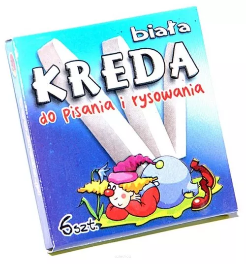 Kreda biała kwadratowa 6 sztuk B2