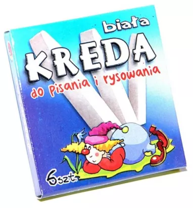 Kreda biała kwadratowa 6 sztuk B2