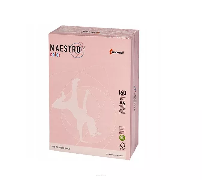 Papier ksero a4 160g 250k Flamingo Jasny Róż Maestro