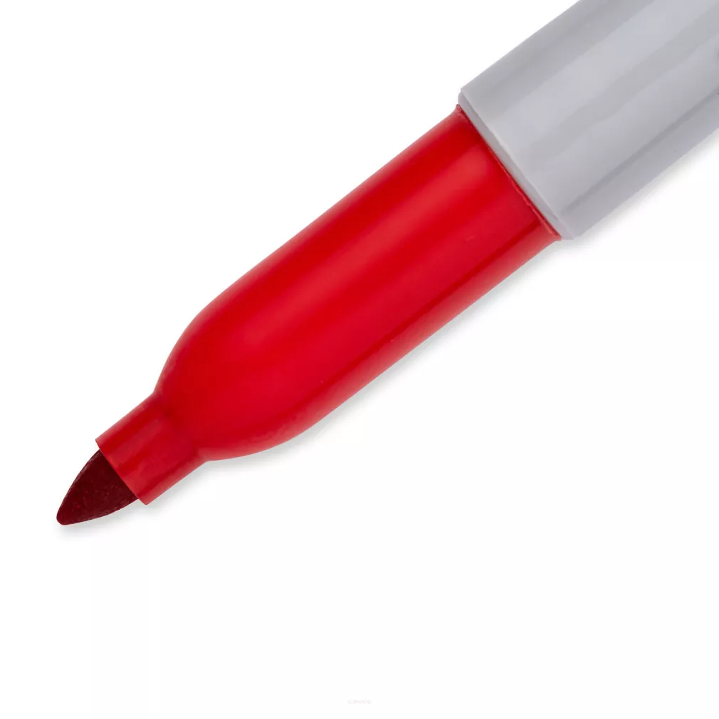 Marker Permanentny Sharpie Fine Pisak Szybkoschnący Red  BiuroweKleks.pl