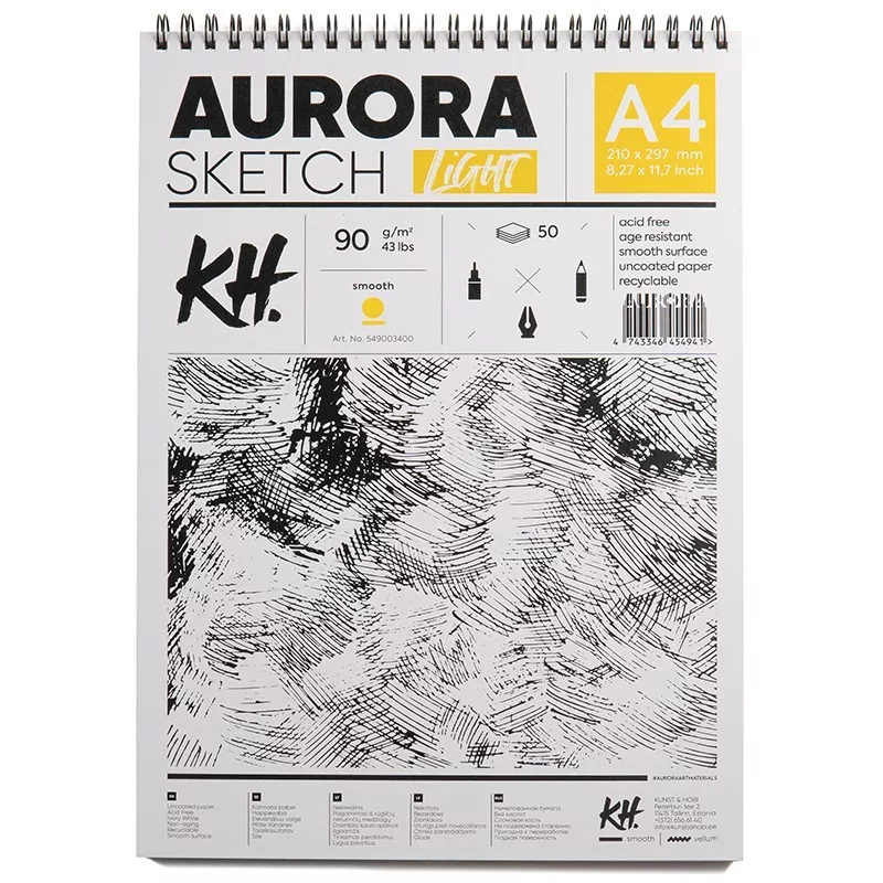 Szkicownik Spirala Aurora Sketch Light A4 90g