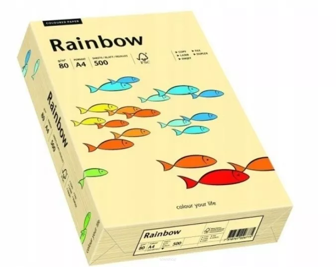 Papier Ksero Kość Słoniowa A4 80g 500 Arkuszy Rainbow  SmartKleks.pl