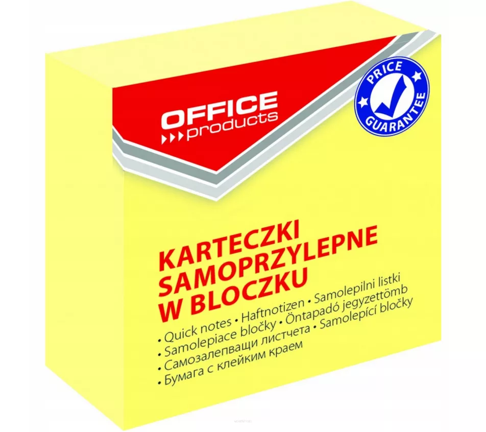 Bloczki Samoprzylepne Karteczki 50x50mm 400k Office Żółty