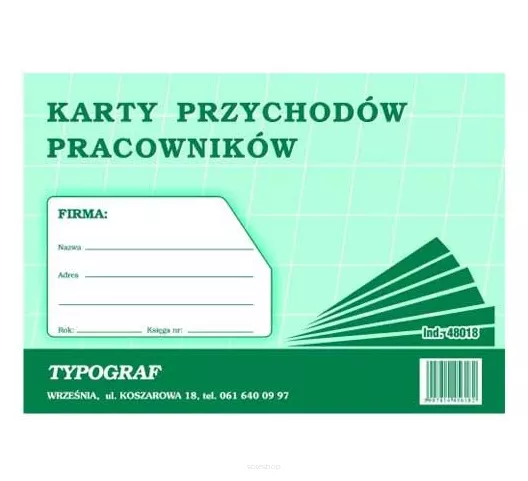 Karty Przychodów Pracowników Typograf 48018