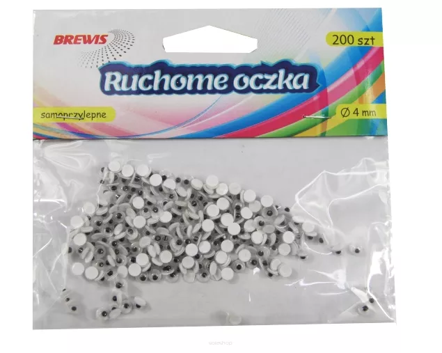 Ruchome Oczka Samoprzylepne 4mm, 200szt. Brewis