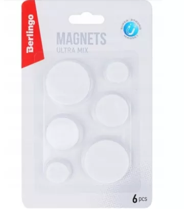 Magnesy okrągłe wzmocnione białe 6szt