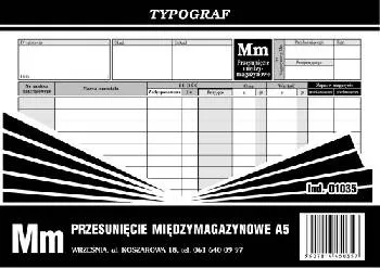 Mm Przesunięcie międzymagazynowe A5 Poziom samokop. Typograf