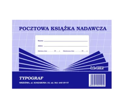 Pocztowa Książka Nadawcza Typograf A5