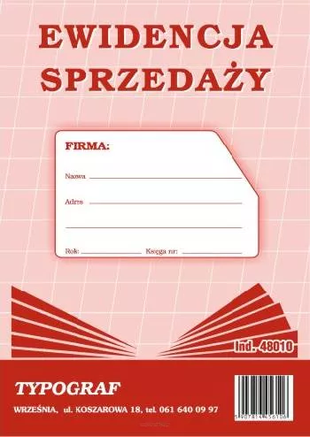 Ewidencja Sprzedaży A5 - Pion Typograf