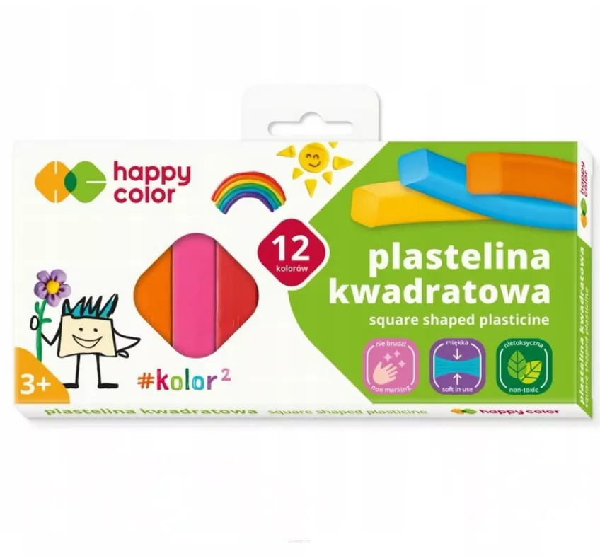 Plastelina Kwadratowa Happy Color 12kol.