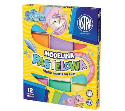 Modelina Pastelowa Astra 12 kolorów