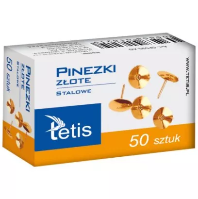 Pinezki Złote Stalowe Tetis GP095-AO 50szt.