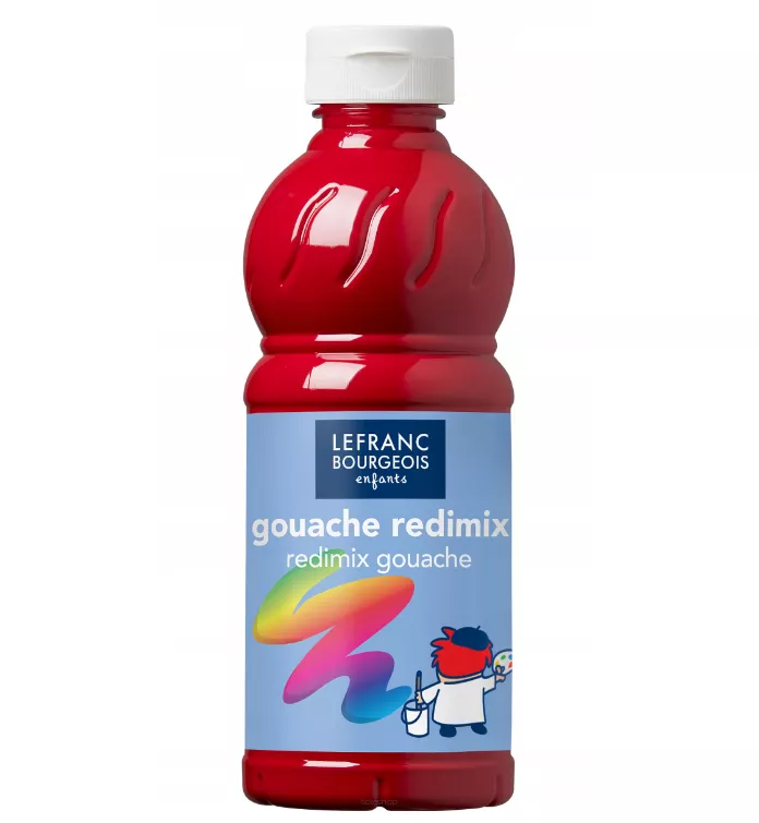 Płynny Gwasz Farba Plakatowa Redimix 500ml. Czerwony