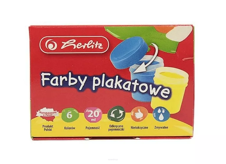 Farby plakatowe Herlitz 6 kolorów