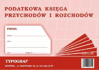 Podatkowa księga przychodów i rozchodów A4 Typograf