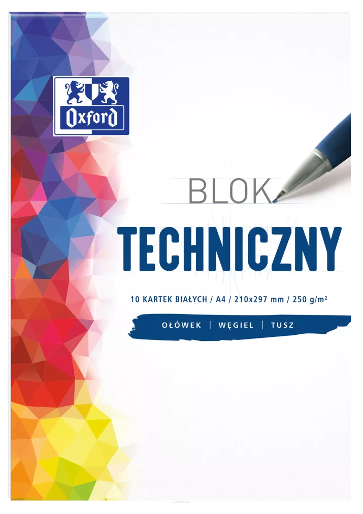 Blok techniczny biały - Oxford A4