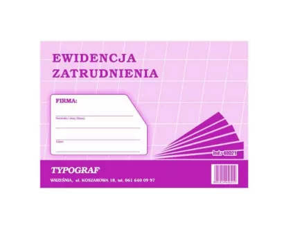 Ewidencja Zatrudnienia Typograf 48021